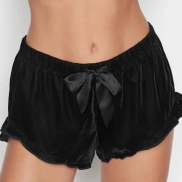Victoria’s Secret velvet ruffle pajama shorts. Small - Picture 1 of 5